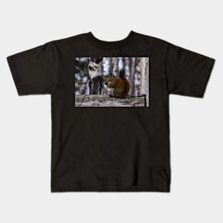 Red Squirrel Snacking. Kids T-Shirt